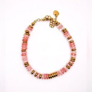 Pink Beaded Bracelet Q18